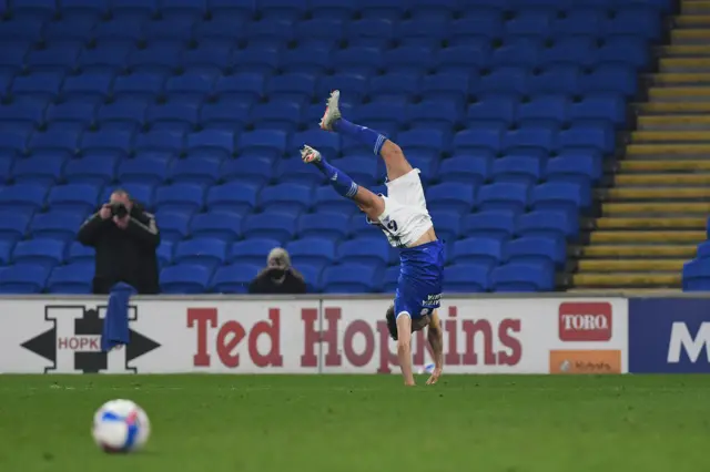 Will Vaulks celebrates his goal