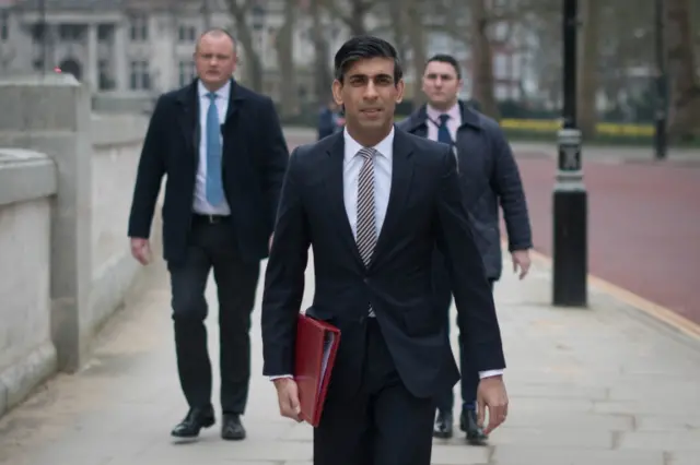 Rishi Sunak walking in Central London