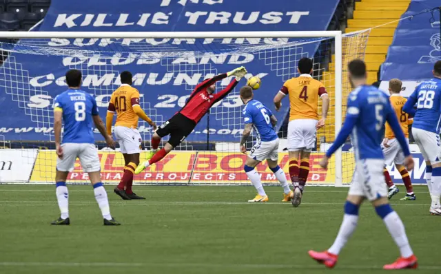 Kyle Lafferty scores for Kilmarnock against Motherwell