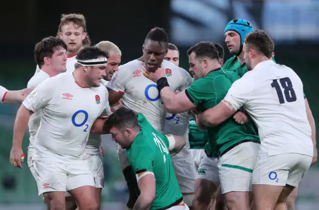 Cian Healy and Maro Itoje