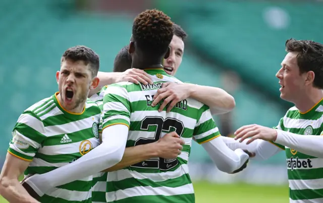 Celtic celebrate making it 1-0