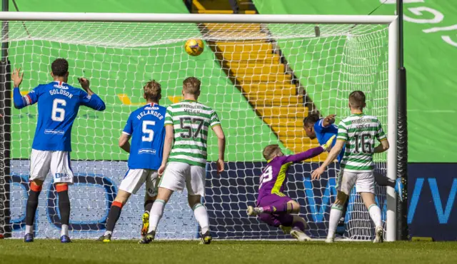 Alfredo Morelos could not miss from such close range as Rangers found a way back