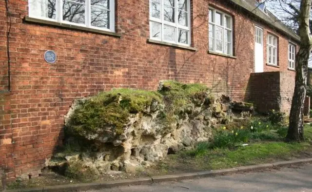 Roman wall remains in Horncastle