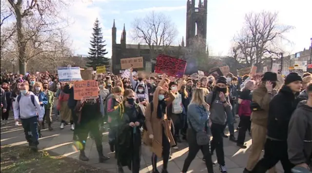 Newcastle demonstration march