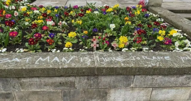 Wall of a war memorial