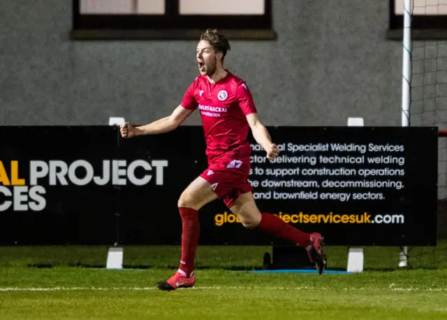 Martin MacLean celebrates his goal to make it 2-1 Brora