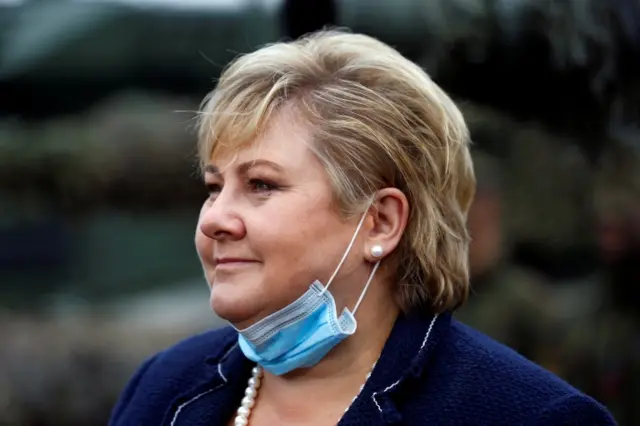 Norwegian Prime Minister Erna Solberg visits Nato troops in Pabrade, Lithuania