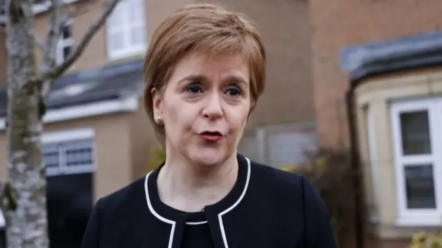 Nicola Sturgeon leaves her home on Tuesday morning