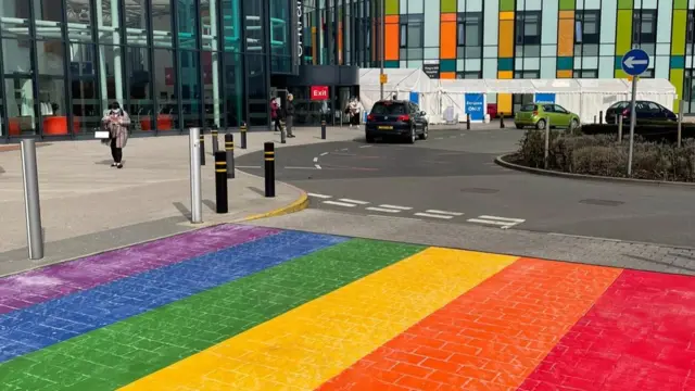 Rainbow pedestrian crossing