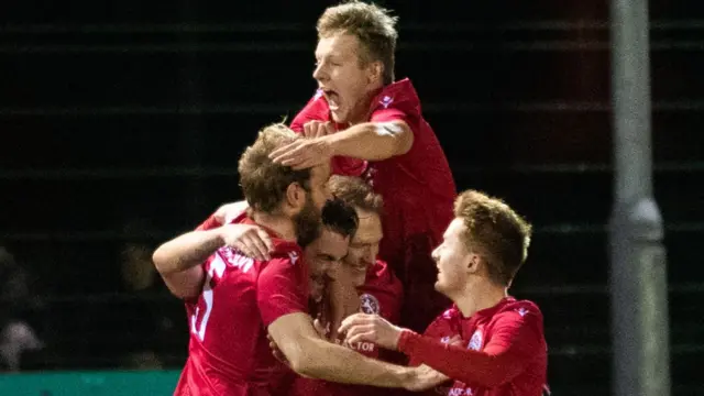 Brora celebrate their shock lead