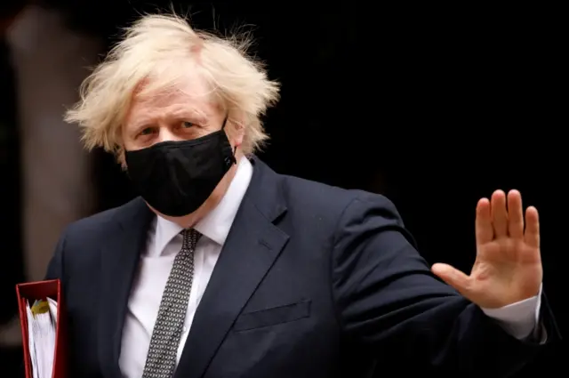 Boris Johnson waving