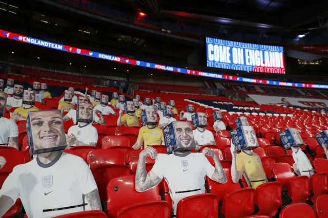 Players faces in the Wembley stands