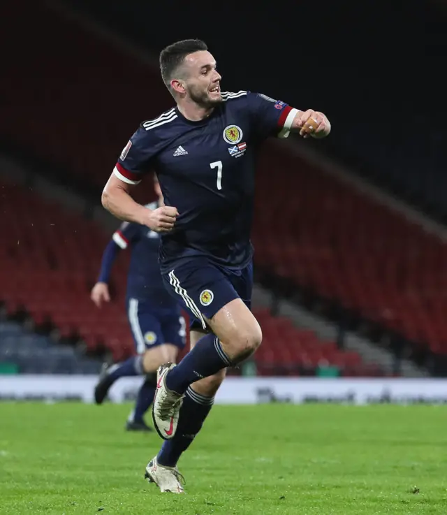 John McGinn celebrates his spectacular equaliser