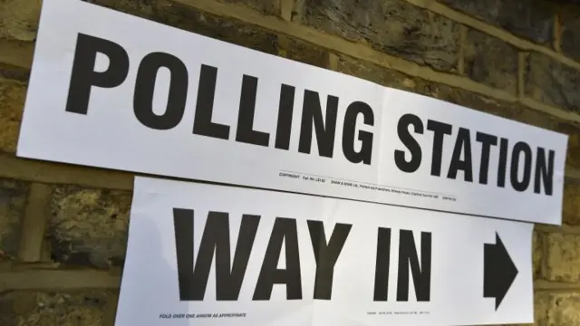 Sign for polling station