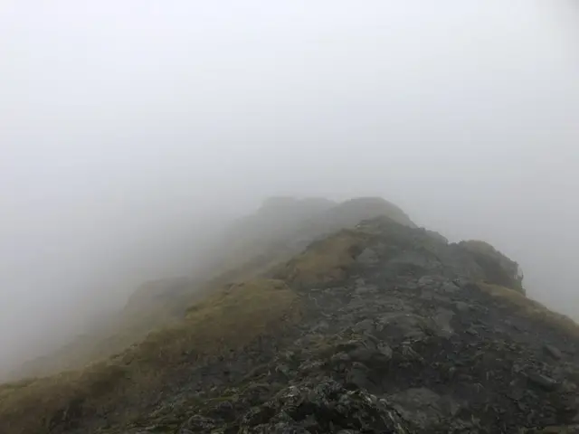 Blencathra summit in the sleet