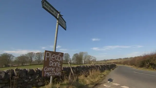 'Don't come to Malham' sign