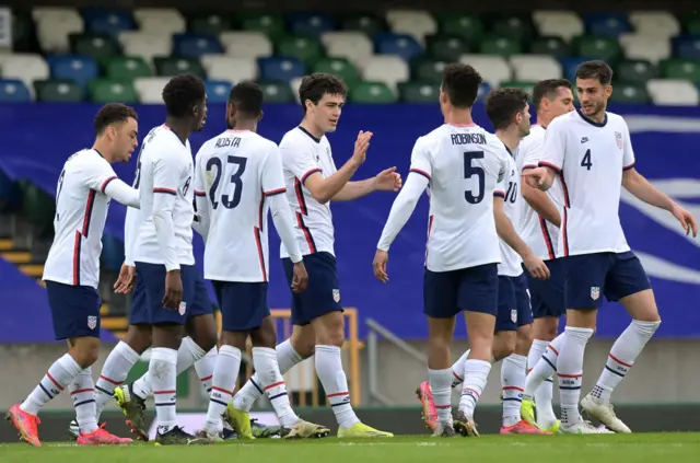 Gio Reyna scores for USA