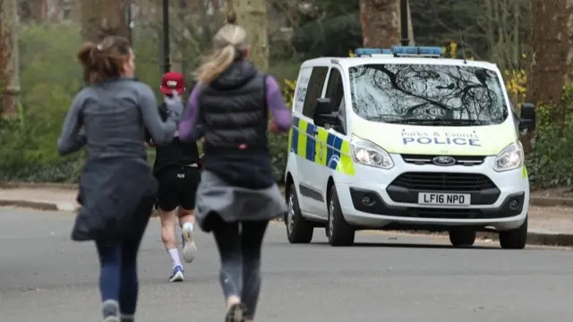 Joggers in Battersea Park on Sunday