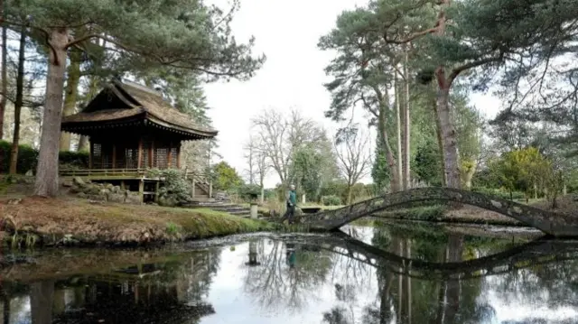 Head gardener Simon Tetlow in the Japanese Garden at Tatton Park in Knutsford