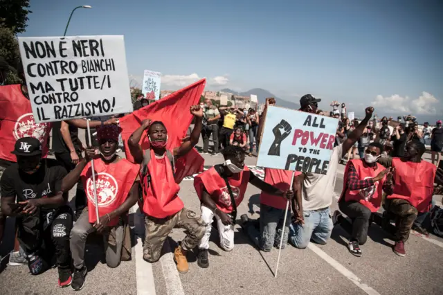 Protests in Naples, Italy