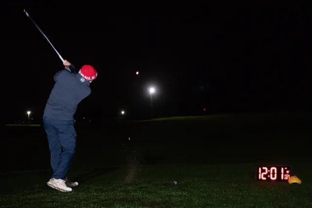 Richard Silk taking his tee shot