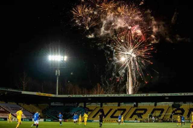 Fireworks over Tony Macaroni Arena