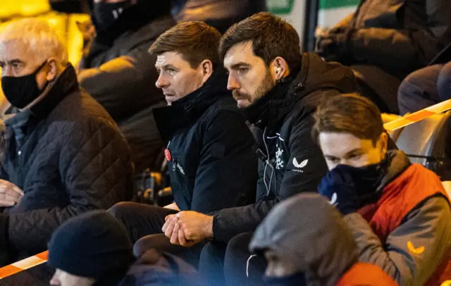 Rangers manager Steven Gerrard in the stand