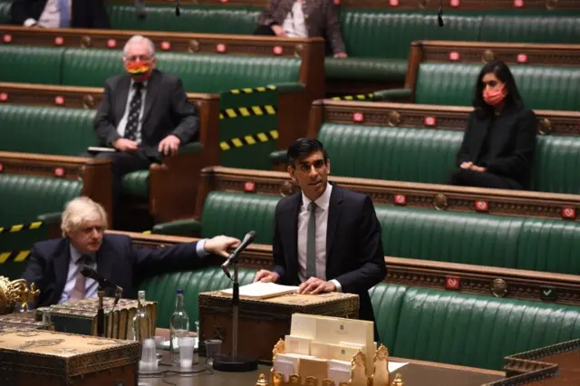 Rishi Sunak delivering his Budget statement