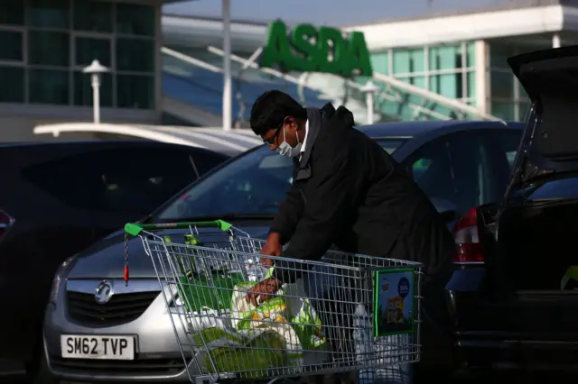 Man shopping at Asda