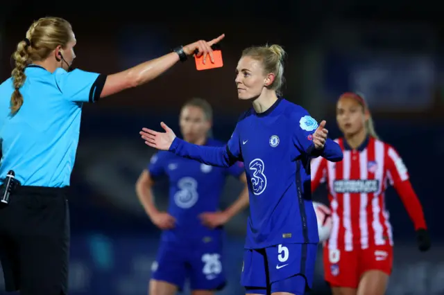 Chelsea's Sophie Ingle is sent off