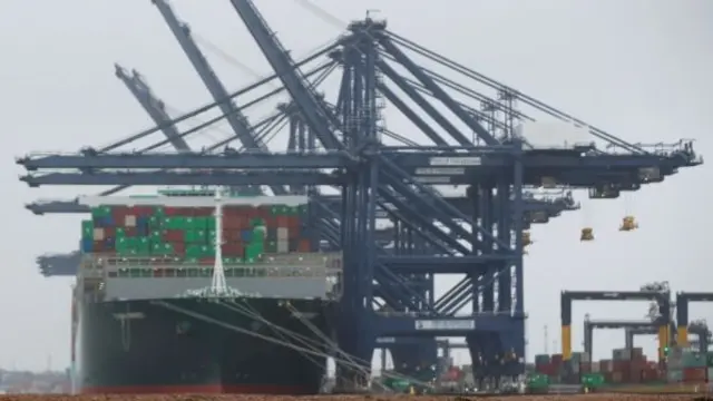 Ship and cranes in port