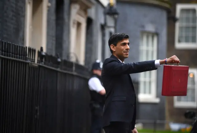 Rishi Sunak with red box