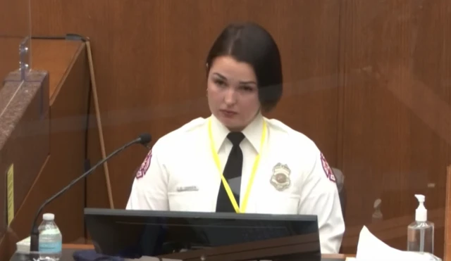 Hanson wore her firefighters uniform to court