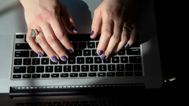 Person working on laptop