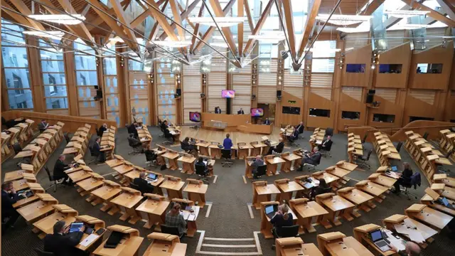 The Holyrood parliament chamber