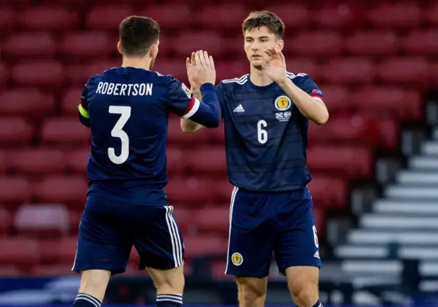Scotland captain Andy Robertson and team-mate Kieran Tierney
