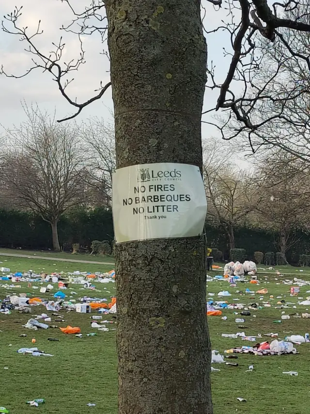 Litter on Woodhouse Moor