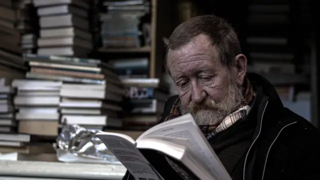 Man reading a book