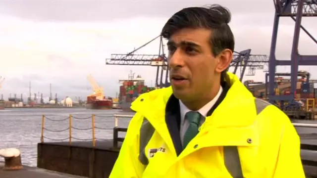 Rishi Sunak at a Teesside port