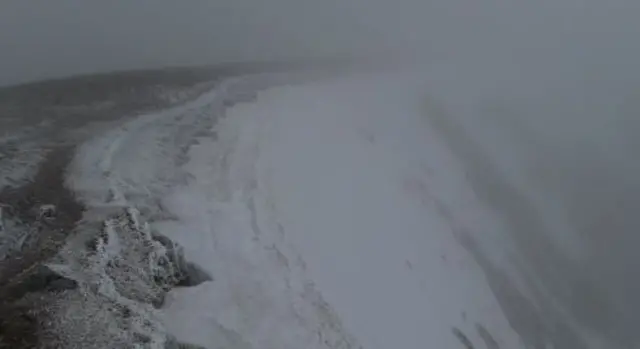 Frozen Helvellyn summit