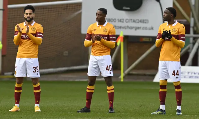 Motherwell players applauding