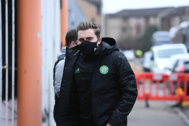 Celtic winger James Forrest arrives at Tannadice