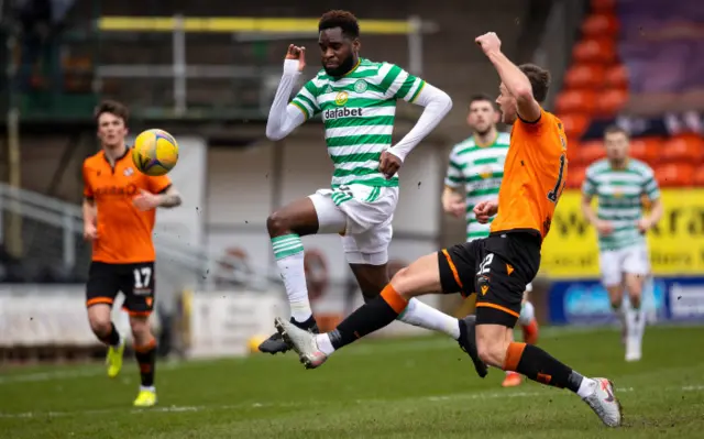 Celtic's Odsonne Edouard and United's Ryan Edwards