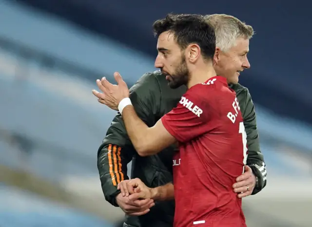 Bruno Fernandes and Ole Gunnar Solskjaer