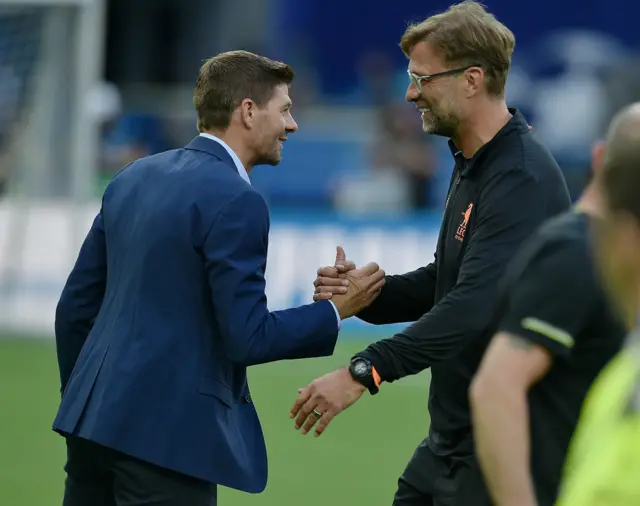 Steven Gerrard and Jurgen Klopp