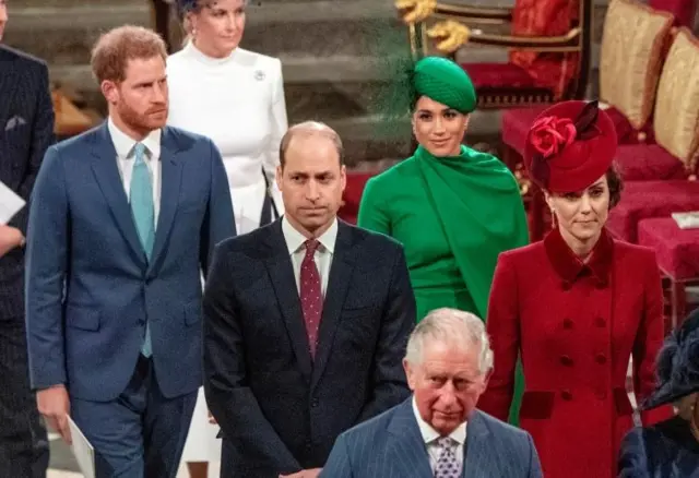 Britain's Prince Charles, Prince William and Catherine, Duchess of Cambridge, Prince Harry and Meghan, Duchess of Sussex attend the annual Commonwealth Service at Westminster Abbey in London, Britain March 9, 2020