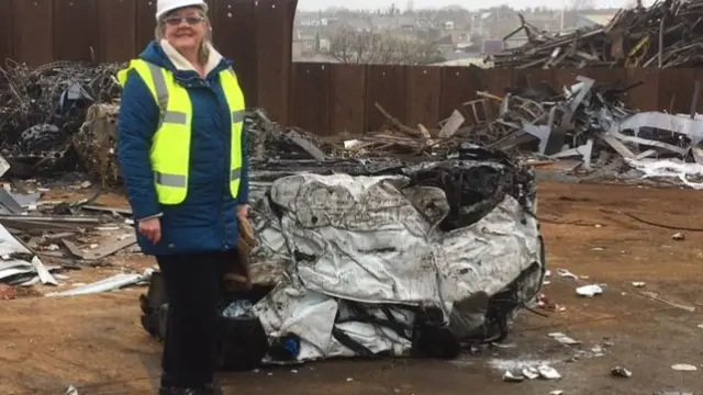 Councillor with crushed van