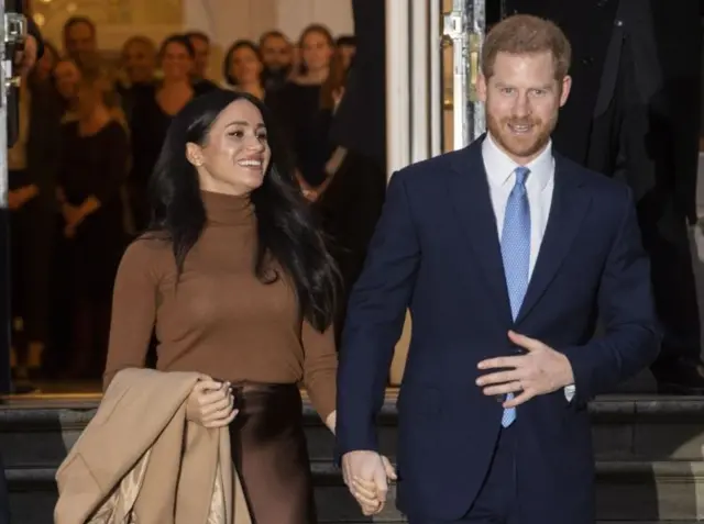 Britain's Prince Harry and his wife Meghan visit Canada House in London, Britain, 07 January 2020