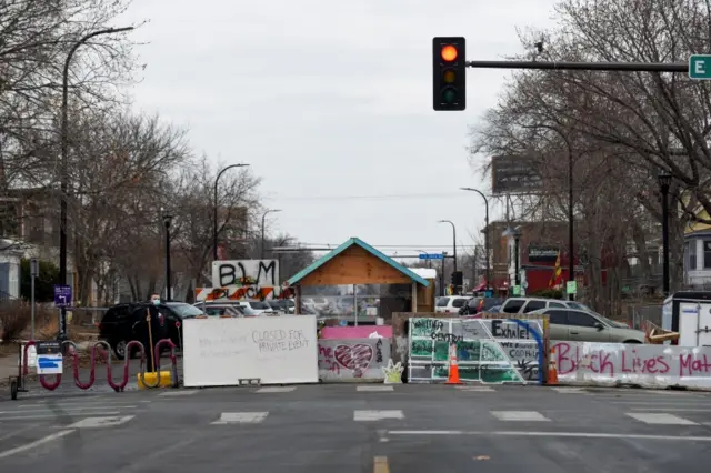 Barricades have gone up around the area known as George Floyd Square