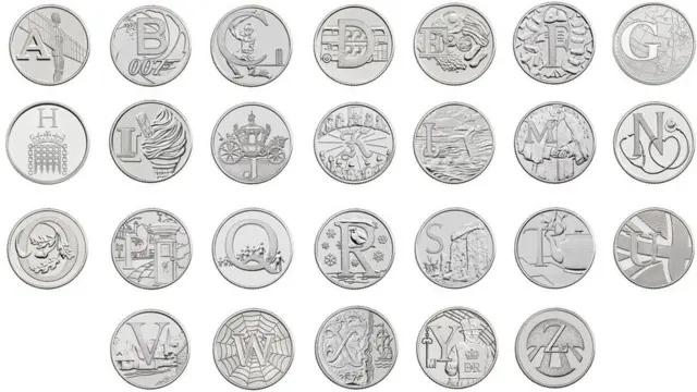 Designs of the 10p coin